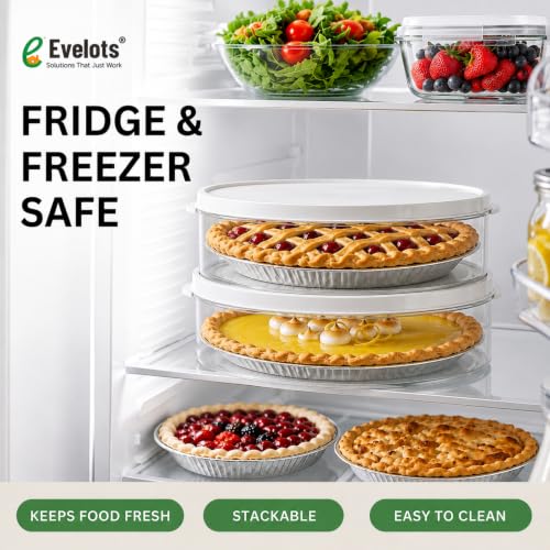 Evelots Pie Container with Lid, 4-Pack, 11-Inch, Clear BPA-Free Carriers - size: 4-Pack, style: Pie Container
