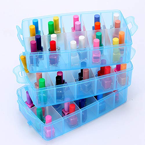 Sooyee 3-Tier Craft Storage Organizer Box Plastic,Blue - color: Blue, size: 3 Tier