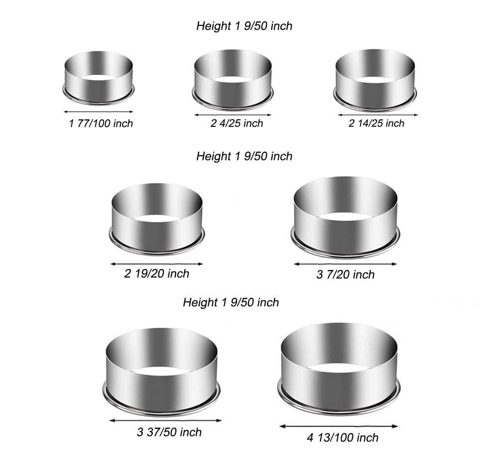 7 Pieces Stainless Steel Cookie Cutter Set Biscuit Plain Edge Round Cutters Sizes Shape Molds Ranging from 2-4.3 Inches - size: 7 Sizes Plain Edge