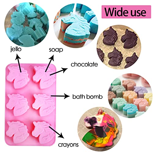 Unicorn Silicone Mold Horse Crayon Silicone Mold Unicorn Cake Molds - color: Pink