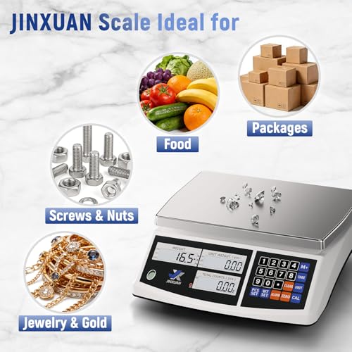 Industrial Counting Scale 66lb/30kg x 0.5g Digital Inventory Scale for Small Parts Coins Jewelry, lb/g/kg/oz Electronic Bench Scale Precision Gram Scale with LCD Backlight Display Batteries AC Adapter - style: 30kg x 0.5g