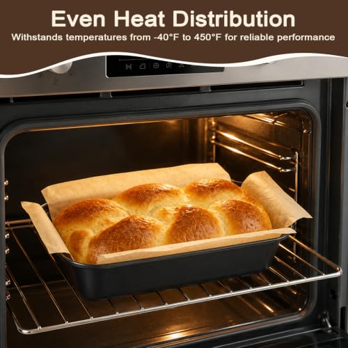 3PCS 9 x 5 Inch Nonstick Loaf Pans with 100PCS Bread Pan Liners Set - color: Black, size: Large 9x5 Inch-3pack
