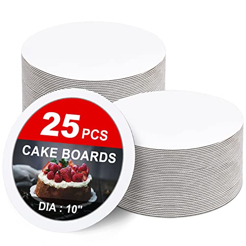 ZENOWICK 25-Packs Cake Boards 10 inch Round, White Cake Board Rounds - color: 25P, size: 10IN