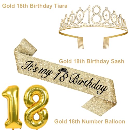 YeohJoy Gold 18th Birthday Decorations for Girls - style: 18th