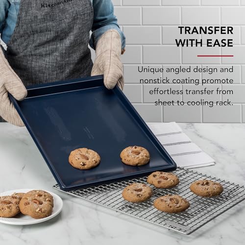 KitchenAid 13x18in Nonstick Aluminized Steel Cookie Slider, Ink Blue - color: Ink Blue, size: 13 x 18 Inch