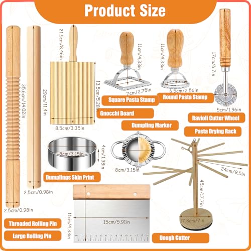 10 Pcs Pasta Making Tools, Pasta Making Kit with Pasta Drying Rack,2 Rolling Pins,Gnocchi Board,Pasta Cutting Tools,2 Ravioli Makers,Making Dumplings.All-in-One Pasta Making Accessories for Home - color: pasta rack 10 piece