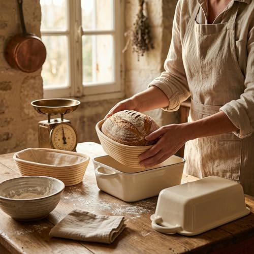 QuliMetal 5 Qt Enameled Cast Iron Bread Pan with Lid for Sourdoug - style: 5QT