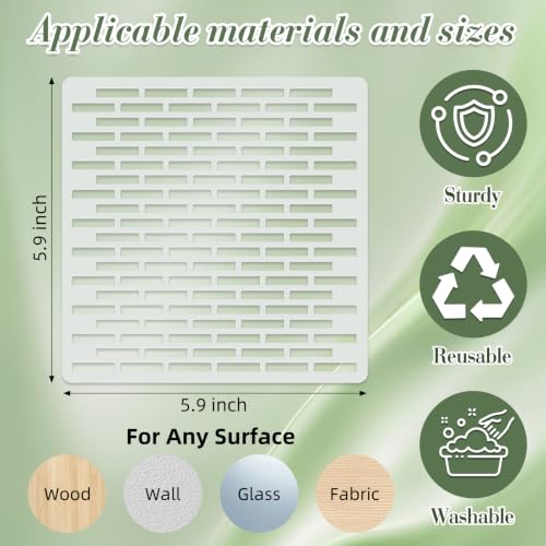 Texture Stencils for Crafts Reusable 16Pcs Stencils(5.9X5.9 in) - color: Texture 11