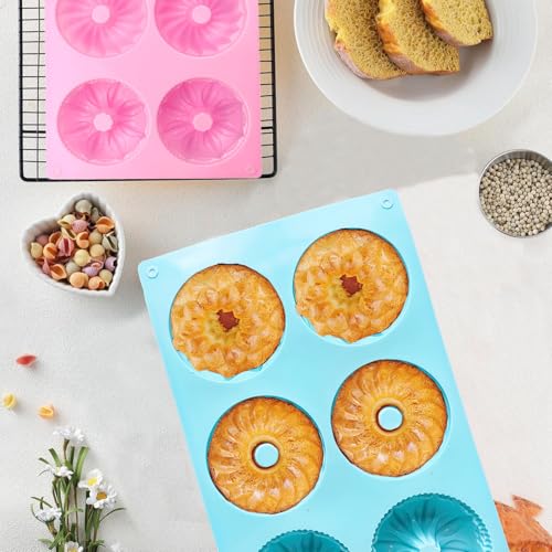 3pcs Mini Fluted Cake Pan,6-Cavity Fluted Tube Cake Pan,Jelly Molds - color: C