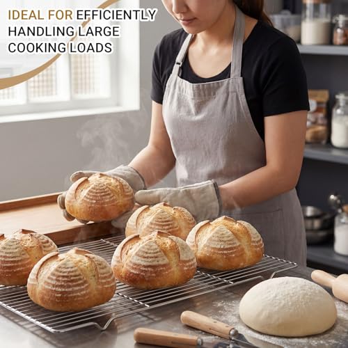 Lounsweer 2 Pcs Cooling Racks, 24L x 16W x 1H Stainless Steel Wire Rack - size: 24L X 16W X 1H