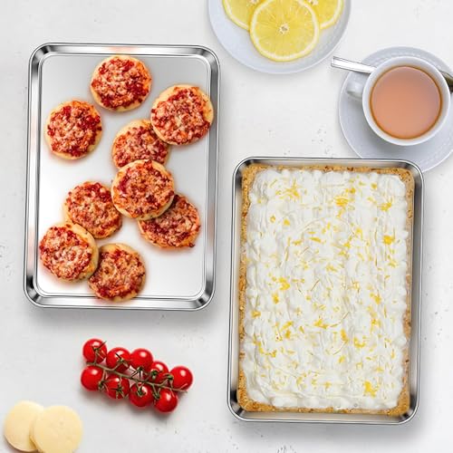 Homikit 1 Pack 10 x 8 Inches Small Stainless Steel Baking Sheet, Non Toxic - size: 10x8x1