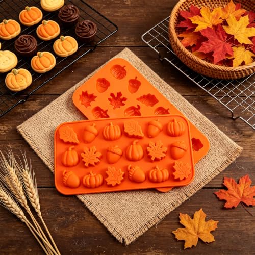 3Pack Fall Silicone Molds 18 Cavity Orange Thanksgiving