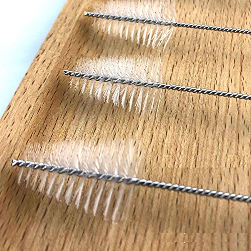 12Pcs Triangle Nylon Cake Decorating Tips Brushes Professional Cake Decorating Mouth Icing Dispensers Tips Cleaning Brushes Tube Brushes Pipe Brush Cleaner for Cake Baking Tools, Whie