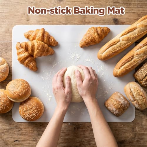 2Pcs Food-Grade Silicone Mat, Non-Slip Heat Resistant Countertop Protector, Clear Small Non-Stick Baking Mat, Heat Resistant Placemat for Pastry for Kitchen Baking Craft DIY 20" x 16"