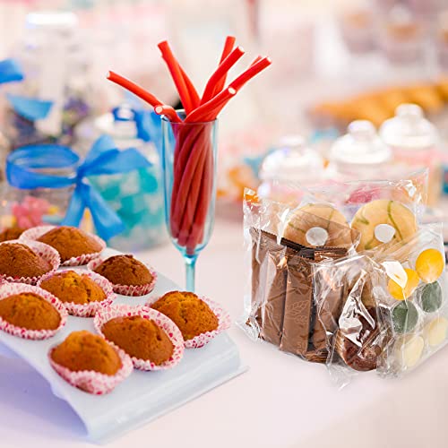 MoloTAR || 200 Pcs 5''x 7'' Clear Resealable Cello/Cellophane Good for Bakery,Adhesive Treat, Candle, Soap, Cookie Poly Bags - size: 5''X 7''