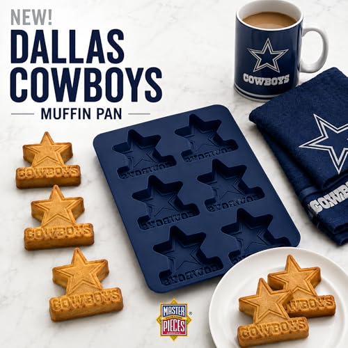 FanPans NFL Dallas Cowboys Silicone Muffin Pan - Dishwasher Safe, Great Dallas Cowboys Gifts for Men - style: Dallas Cowboys