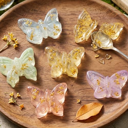Butterfly Silicone Baking Mold, 6-Cavity Chocolate Candy Soap Mold - color: Blue(Butterfly)-R0354