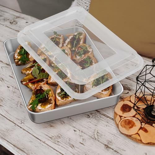 Leonyo 2 Pcs Lasagna Pan with Lid, 9.3 x 7 x 2 Inch Cake Pan Baking Sheets - size: 9.3 x7IN