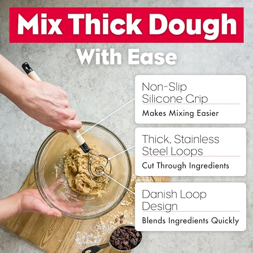Brod & Taylor Dough Whisk - Heavy Duty Dishwasher-Safe Mixing Tool