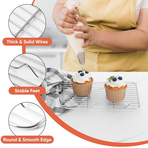 Homikit 2 PCS Cooling Rack for Baking & Cooking, 8.7 x 6.3 Inch Wire Rack - size: 8.7*6.3 Inch