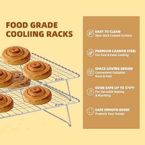 Cooling Rack 16"x10", 4-Tier Stackable & Collapsible Cooling Racks - color: Silver, size: 4-Tier