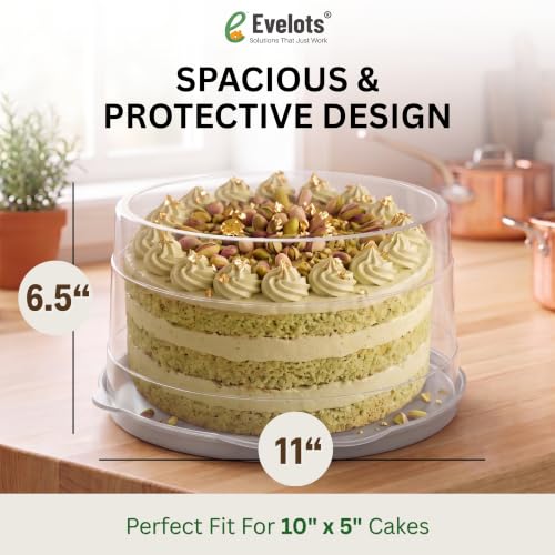 Evelots 11-Inch Cake Container with Lid, Portable Carrier for Cakes & Pies - size: 1-Pack, style: Cake Container