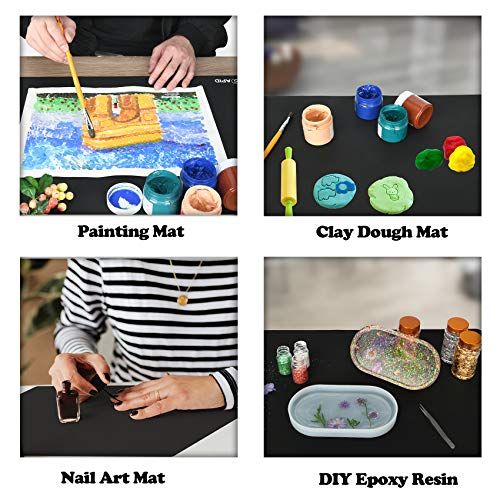 Sapid 2Pcs Thick Silicone Mat Crafts Large Silicon Sheet Resin Art Painting - color: Black, size: 20"×27.9"