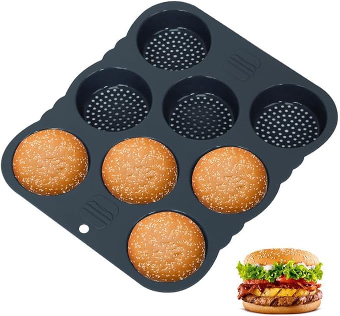Mini Hamburger Bun Pan for Make Slider Buns and Sandwiches - color: 8 Cavity