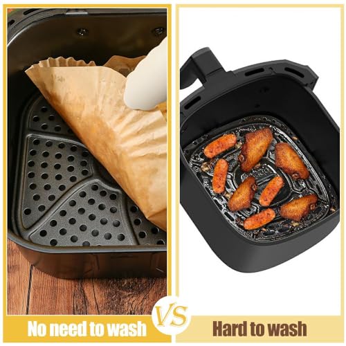 7.5 Inch Air Fryer Parchment Paper Liners Square,150 Pcs Non-stick &Oil-proof Air Fryer Liners Disposable for 2-5 QT Frying,Baking,Roast (Pack of 2) - size: 7.5"Square-150pcs (Pack of 2)