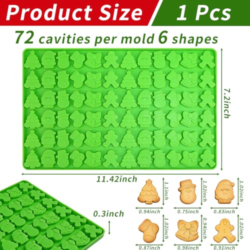 Mini Christmas Silicone Mold, 1Pcs Christmas Chocolate Molds - color: Green