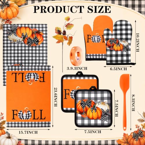 Rtteri 31 Pcs Fall Pumpkin Kitchen Gift Set Thanksgiving Kitchen Towels