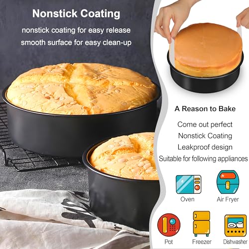 AWTBDP 6 Inch Cake Pans,3PCS Smash Cake Pans with 100PCS Parchment Paper - size: 6 inch, 3-pack