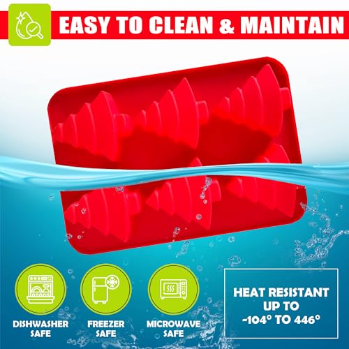 3 Pack Christmas Tree Silicone Molds,6 Cavity Baking Trays Christmas Trees for Holiday Candies,Gummy,Chocolates and More - Red, Green, Purple - color: Christmas Tree