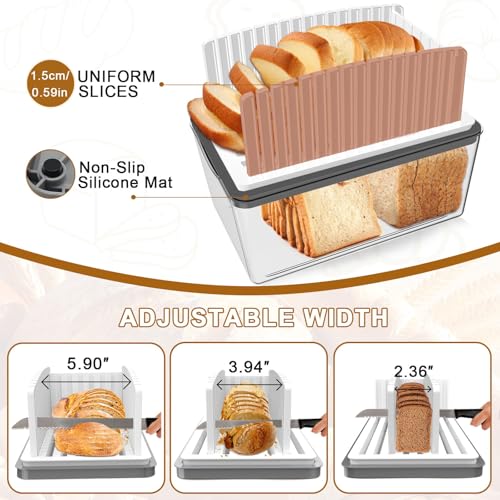 Kiss Core Adjustable Width Bread Slicer for Homemade Bread with Bread Box - style: Bread Slicer with box