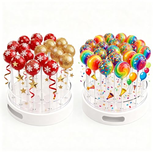 2-Pack Cake Pop Stand, 22-Hole Lollipop Display Holder