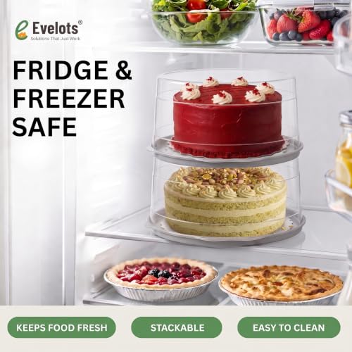 Evelots 11-Inch Cake Container with Lid, Portable Carrier for Cakes & Pies - size: 1-Pack, style: Cake Container