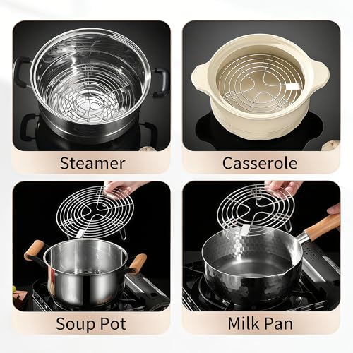 Round Steamer Rack, Cooling Rack, Stainless Steel Pot Mat, Wire Steamer Rack for pot cookers and pressure cookers (7 * 18cm) - size: 7*18cm