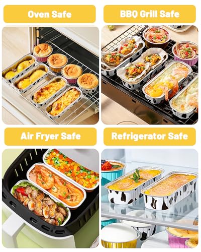 Mini Loaf Pans with Lids, 50 Pack, 6.8 oz, Blue - color: Blue