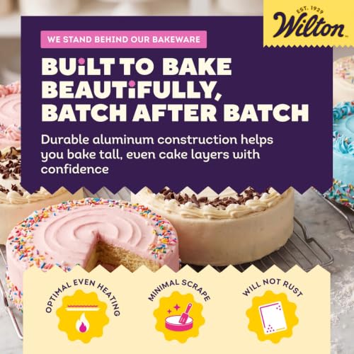 Wilton Aluminum Round Cake Pan Set, Made Without PFAS, 9 x 2 in - size: 9 x 2 in. (Pack of 2)