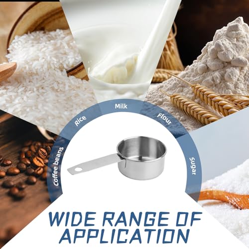 8-Piece Stainless Steel Measuring Cups Set - size: 1/4 Cup