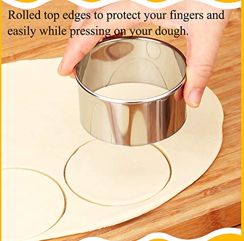 7 Pieces Stainless Steel Cookie Cutter Set Biscuit Plain Edge Round Cutters Sizes Shape Molds Ranging from 2-4.3 Inches - size: 7 Sizes Plain Edge
