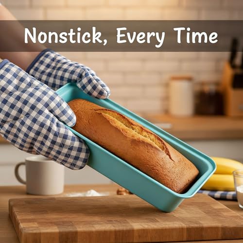 3-Pack 12x4 Long Loaf Pans, Nonstick Carbon Steel Bread Baking Pan