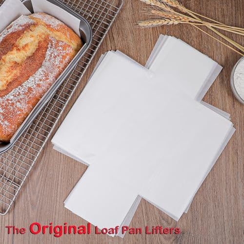 Webake Unbleached Parchment Paper Loaf Pan Liners for Baking Bread 9x5, 1lb 1.5lb 2lb, Original Precut, Non Toxic Baking Paper 100Pcs - color: White 9x5