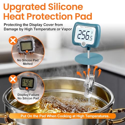 Candy Thermometer with Pot Clip with Backlit dispaly, - color: Blue
