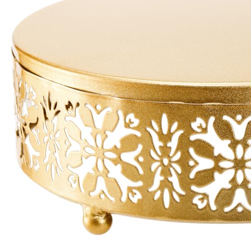 Coloch 3 Pieces Golden Cake Stand Set, 8/10/12 Inch Round Metal Dessert Display Stand Decorative Cake Holder Cupcake Pastry Candy Display Plate for Wedding, Party, Birthday, Event