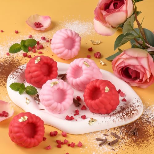 2 Pack Raspberry Molds Silicone, 3D Fruit Silicone Molds - color: White