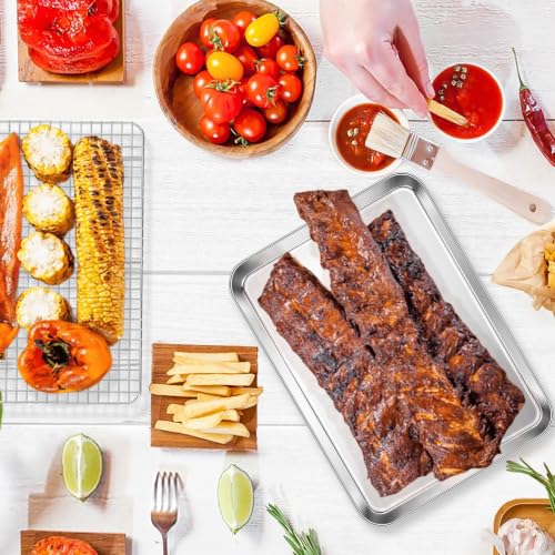 E-far Baking Sheet with Wire Rack Set, 17.6" x 13" (1 Pan +1 Cooling Rack) - size: 17.6"x13"