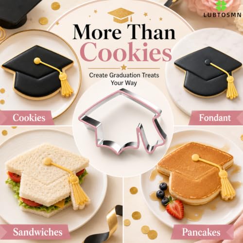 LUBTOSMN Graduation Cap 2026 Cookie Cutter Cookie Cutter