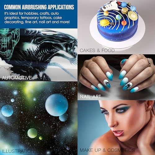 Master Airbrush G244 Dual-Action Gravity Feed Airbrush Set. 3 Nozzle Sets