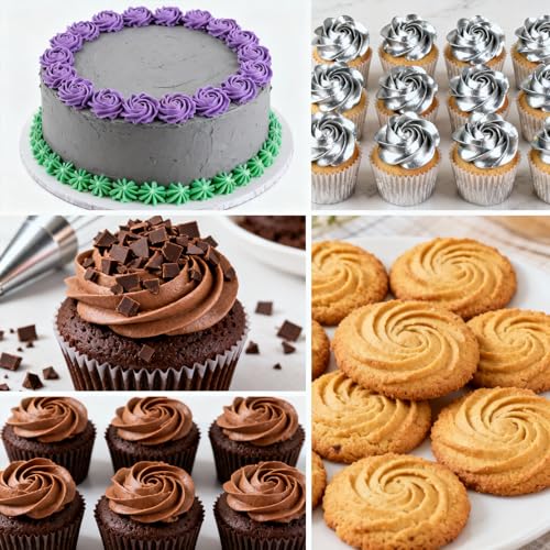 cobee Large Piping Tips Set 4 PCS, Stainless Steel Cake Decorating Tips